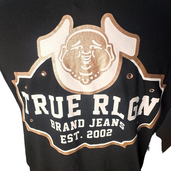 NWT Trueโ Religion Boxy TRBJ Tank with Lucky Horseshoe & Buddha Graphic - Picture 2 of 12